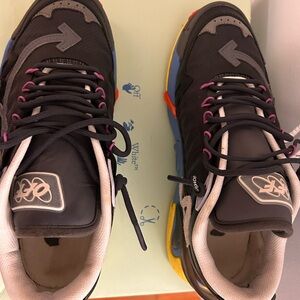 Off-White Black Sneakers with Multicolor Accents